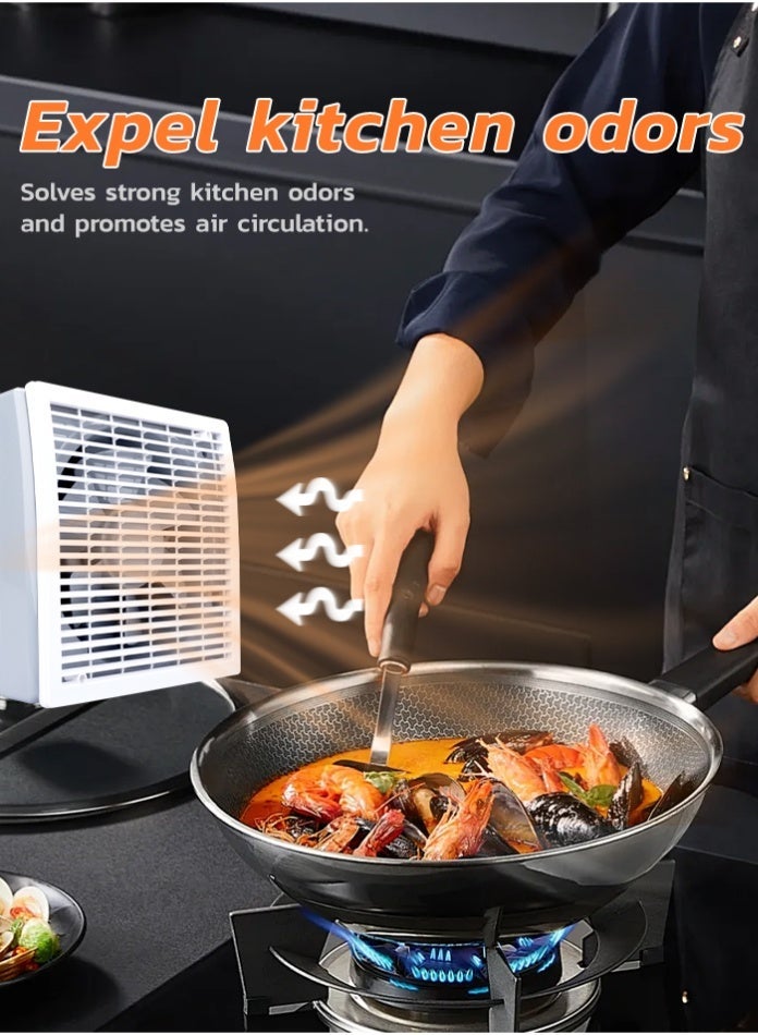 في ماكس مروحة شفط فائقة الهدوء بقوة 31 واط، مقاس 8 بوصات، لتهوية الحمامات والمطابخ والحمامات، لإزالة الروائح والرطوبة والهواء. - Image 4